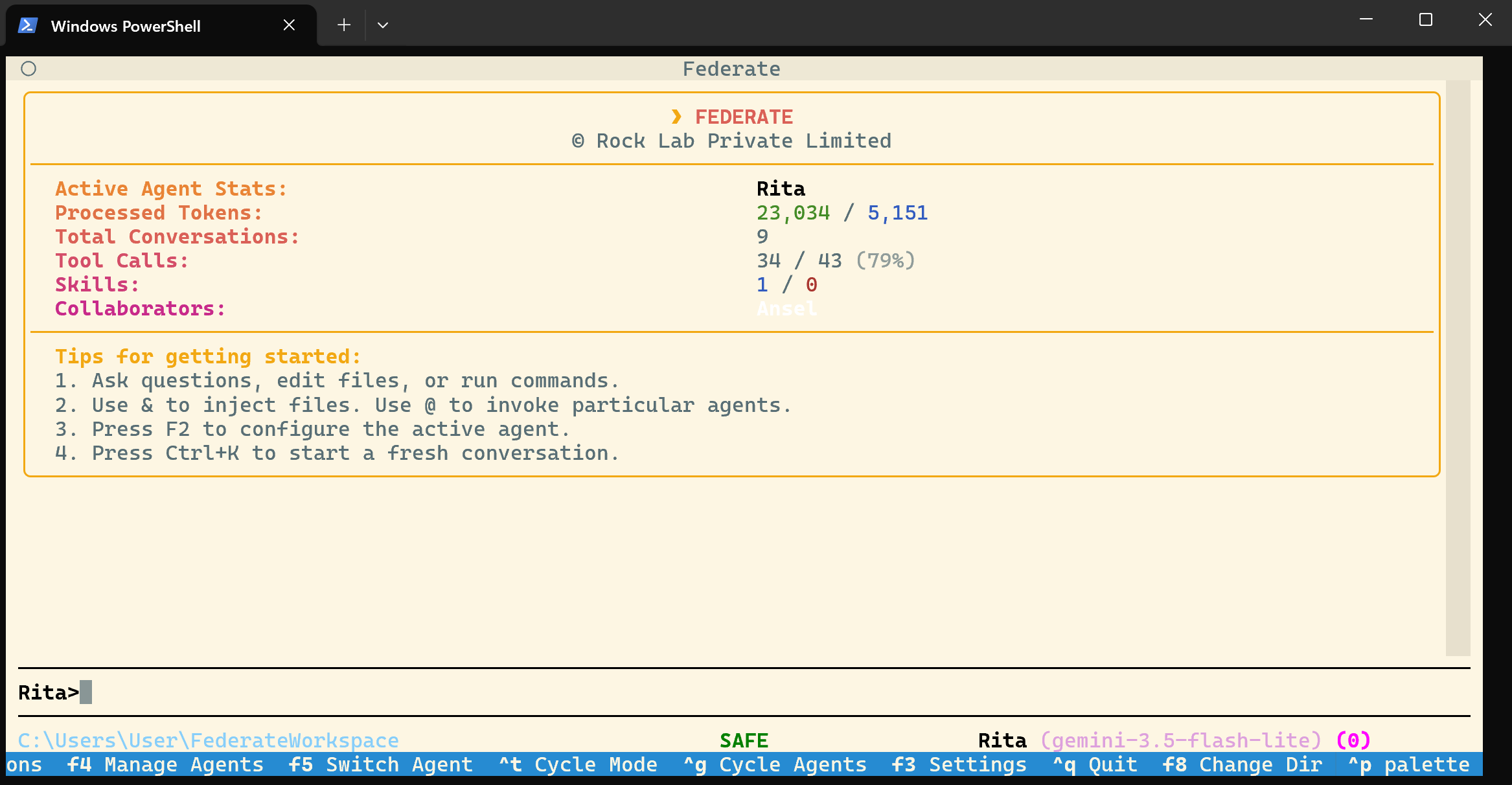 Federate Desktop Workspace Interface - AI Agent Management TUI